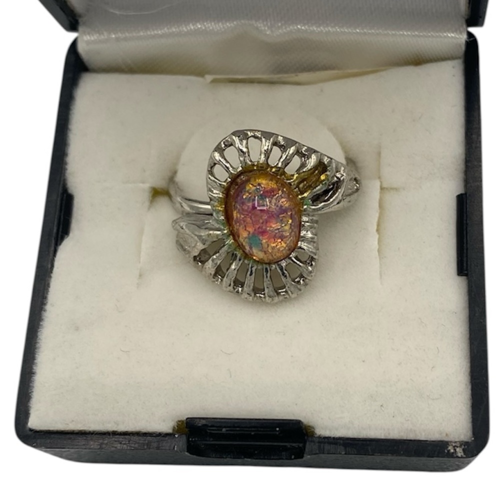 LOUIE RAFAEL Silver Ring with Multicolor Stone 5 1/2